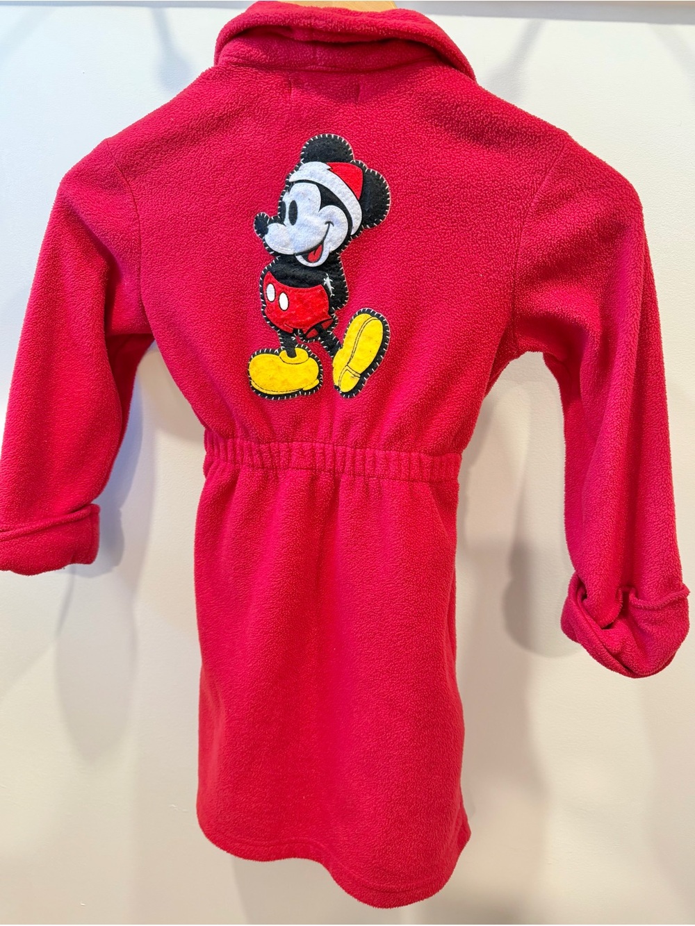 Vintage Disney Store Mickey Mouse Christmas Fleece Robe Y2K 90s Youth XS (5/6)